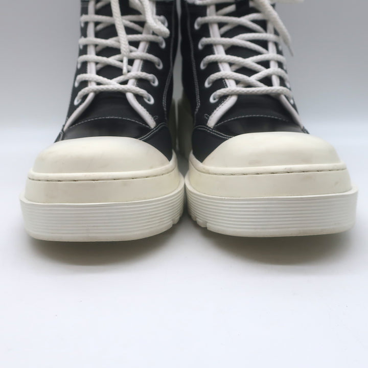 Christian Dior D-Rise Lace-Up Ankle Boots Black Canvas Size 38.5