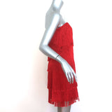 Alexis Rosmund Strapless Fringed Mini Dress Red Size Medium NEW