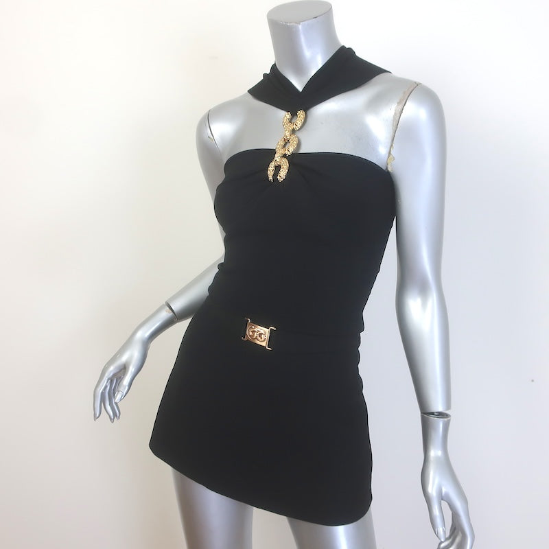 Cult Gaia Chris Top &amp; Amoret Skort Set Black Stretch Knit Size Extra Small NEW