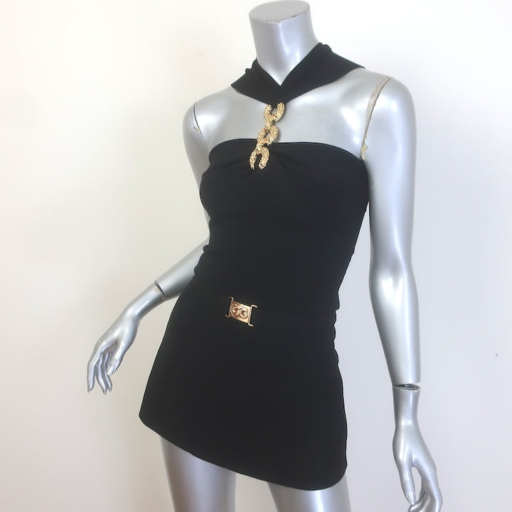 Cult Gaia Chris Top &amp; Amoret Skort Set Black Stretch Knit Size Extra Small NEW