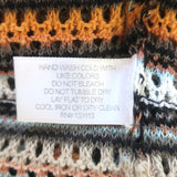 Lisa Todd Striped Open Knit Sweater Multicolor Cotton-Blend Size Extra Small