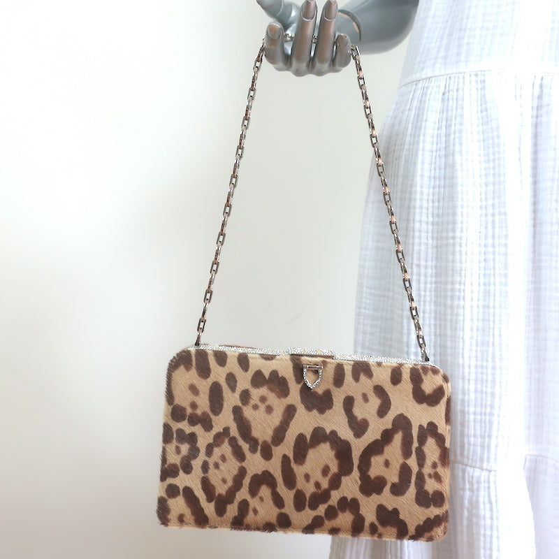 Dolce and Gabbana Leopard Print Coated Handbag