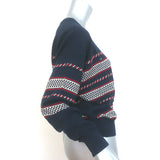 Isabel Marant Etoile Casey Striped Distressed Knit Sweater Navy Size 38 NEW