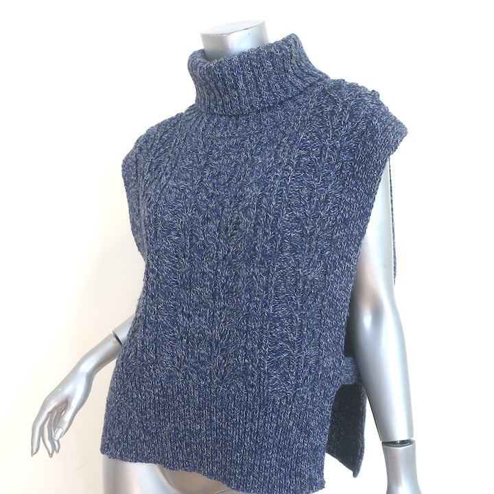 Veronica Beard Collina Turtleneck Sweater Vest Navy Size Extra Small/Small