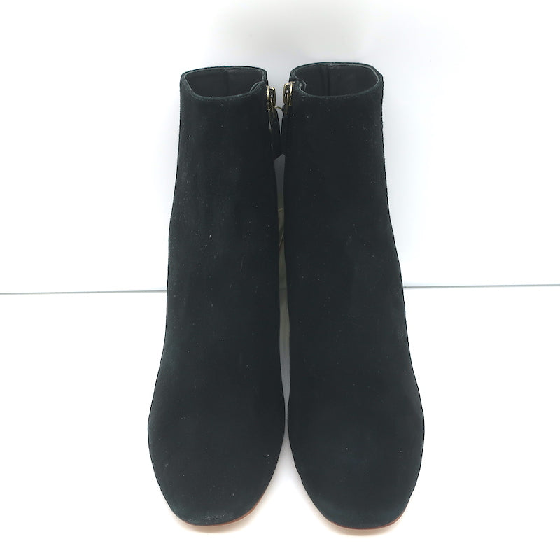 Doen Anouk Ankle Boots Black Suede Size 37.5 Kitten Heel Booties NEW