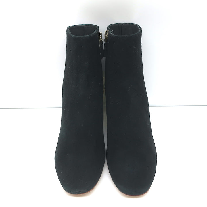 Doen Anouk Ankle Boots Black Suede Size 37.5 Kitten Heel Booties NEW