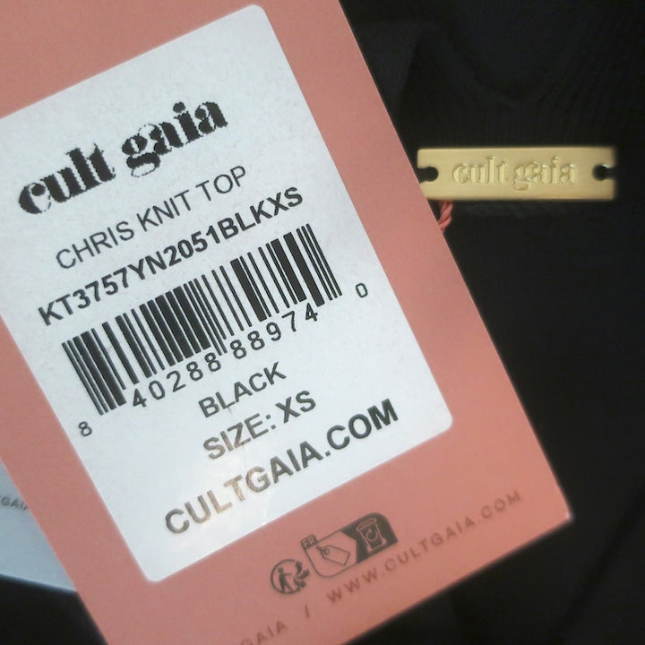 Cult Gaia Chris Top &amp; Amoret Skort Set Black Stretch Knit Size Extra Small NEW