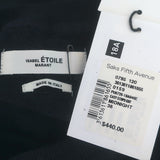 Isabel Marant Etoile Casey Striped Distressed Knit Sweater Navy Size 38 NEW