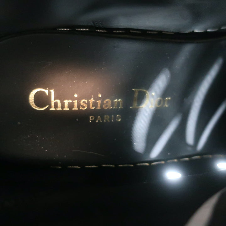 Christian Dior D-Rise Lace-Up Ankle Boots Black Canvas Size 38.5