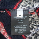 Isabel Marant Etoile Casey Striped Distressed Knit Sweater Navy Size 38 NEW