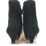Doen Anouk Ankle Boots Black Suede Size 37.5 Kitten Heel Booties NEW