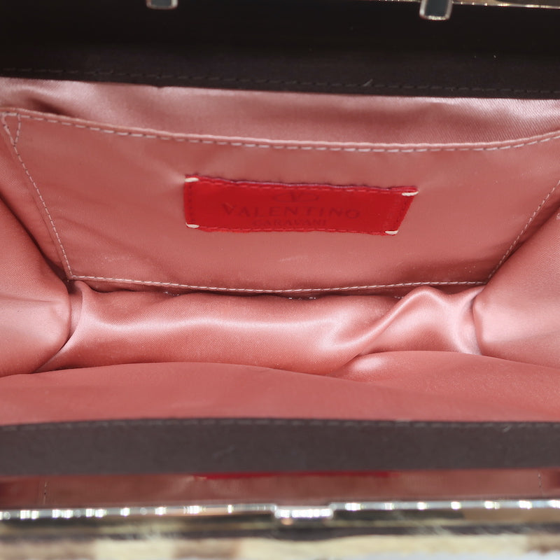 Valentino Red Small Rockstud Glam Lock Shoulder bag Leather Pony