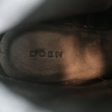 Doen Anouk Ankle Boots Black Suede Size 37.5 Kitten Heel Booties NEW