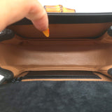 Gucci Mini 1947 Bamboo Handle Crystal GG Chain Strap Bag Black Patent NEW