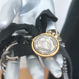 Lanvin Happy Chain Strap Shoulder Bag Burgundy Brown Leather Crossbody