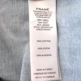 FRAME Ruched Puff Sleeve Denim Shirt Cresthaven Blue Size Small Button-Up Top