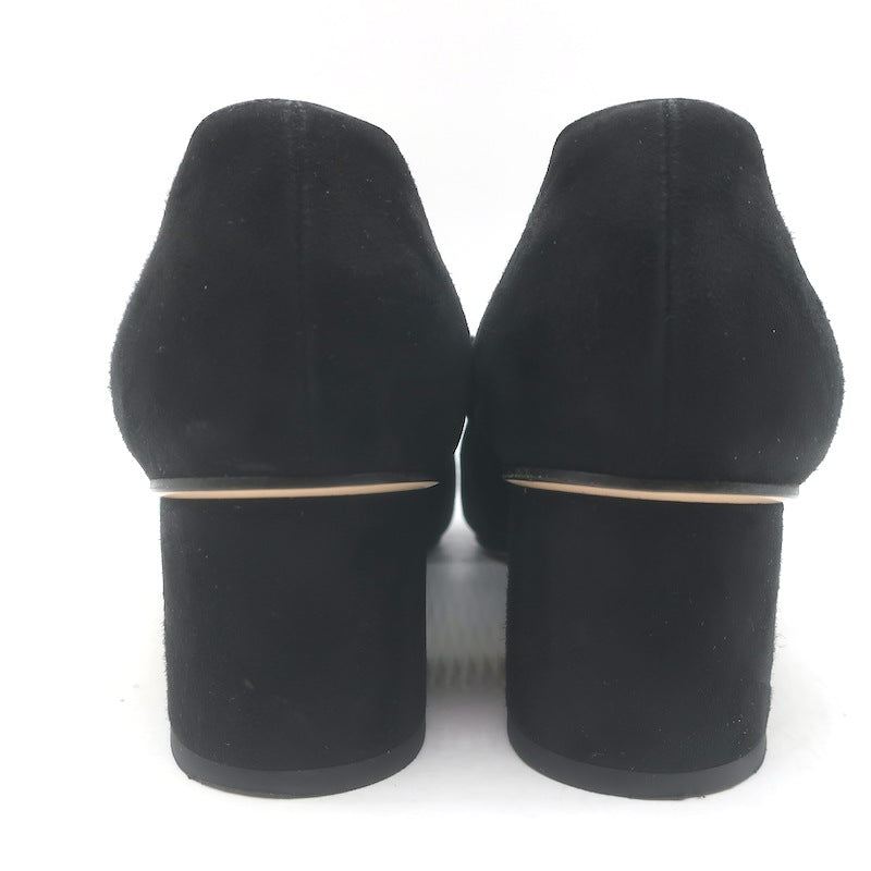 Gucci GG Marmont Fringed Loafer Pumps Black Suede Size 36.5