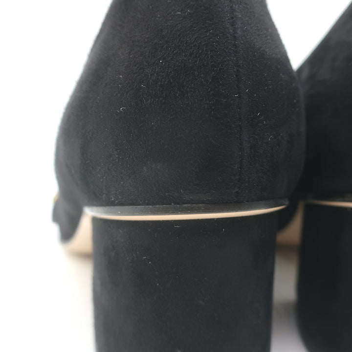 Gucci GG Marmont Fringed Loafer Pumps Black Suede Size 36.5