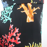 Dolce & Gabbana Puff Sleeve Mini Dress Black Coral Print Stretch Silk Size 40