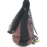 Lanvin Happy Chain Strap Shoulder Bag Burgundy Brown Leather Crossbody
