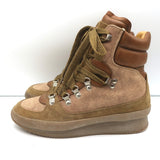 Isabel Marant Brendty Lace-Up Hiking Boots Brown Canvas & Leather Size 38