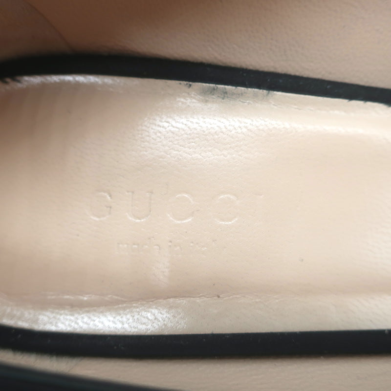 Gucci GG Marmont Fringed Loafer Pumps Black Suede Size 36.5