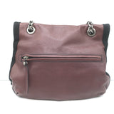 Lanvin Happy Chain Strap Shoulder Bag Burgundy Brown Leather Crossbody
