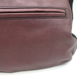 Lanvin Happy Chain Strap Shoulder Bag Burgundy Brown Leather Crossbody