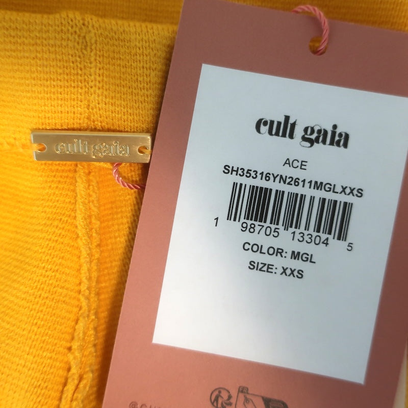 Cult Gaia Monroe Cardigan &amp; Ace Shorts Set Marigold Size Extra Extra Small NEW