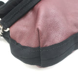 Lanvin Happy Chain Strap Shoulder Bag Burgundy Brown Leather Crossbody