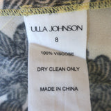 Ulla Johnson Marcelena Tie-Neck Top Yellow Floral Print Crepe Size 8