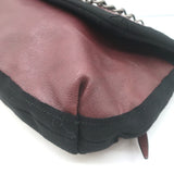 Lanvin Happy Chain Strap Shoulder Bag Burgundy Brown Leather Crossbody