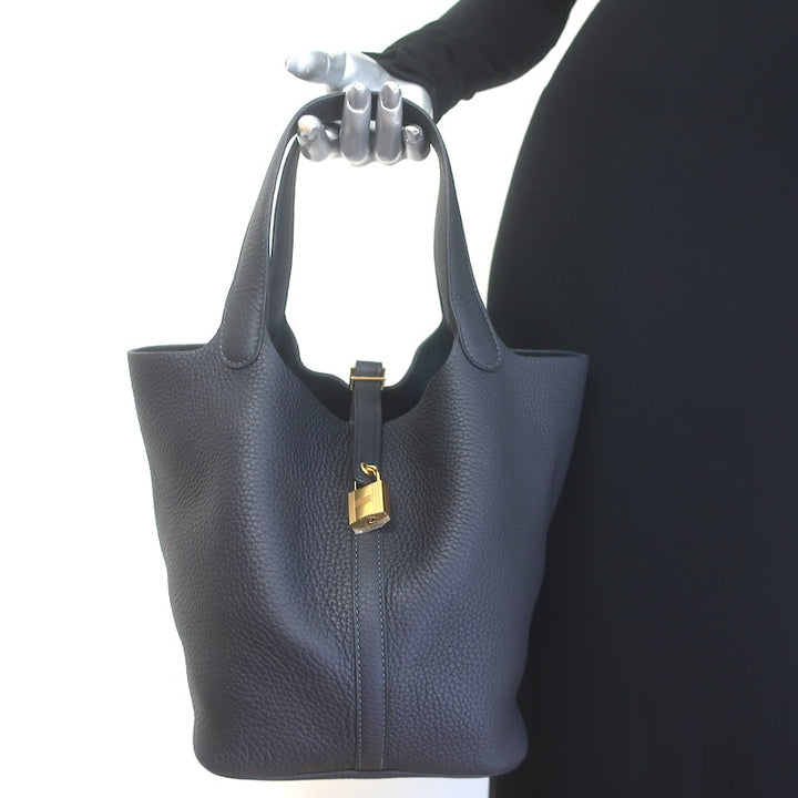 Hermes 2024 Picotin Lock 22 Bag Caban Clemence Leather Gold Hardware NEW