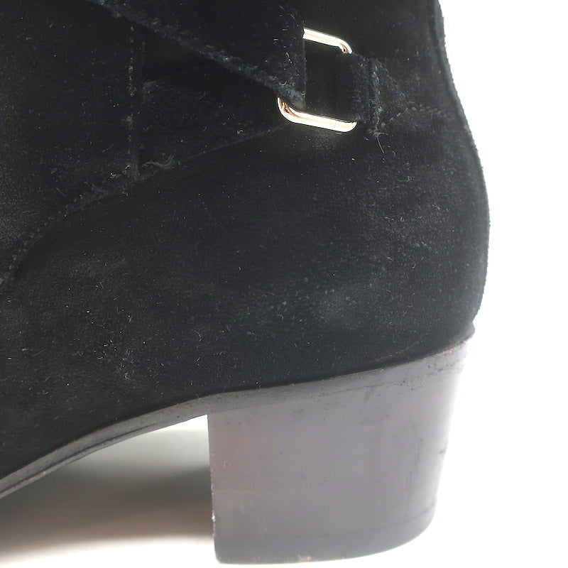 Saint Laurent Blake Jodhpur Ankle Boots Black Suede Size 38