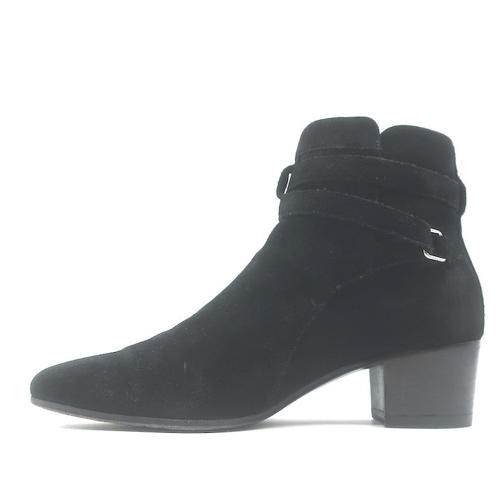 Saint Laurent Blake Jodhpur Ankle Boots Black Suede Size 38