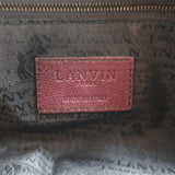 Lanvin Happy Chain Strap Shoulder Bag Burgundy Brown Leather Crossbody
