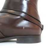 Jean Paul Gaultier Knee High Flat Riding Boots Dark Brown Leather Size 38.5
