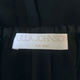 Ulla Johnson Marcelena Tie-Neck Top Black Crepe Size 4 Puff Sleeve Blouse