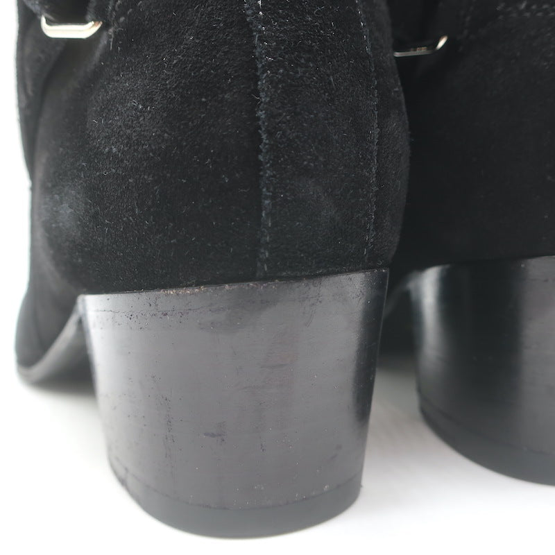 Saint Laurent Blake Jodhpur Ankle Boots Black Suede Size 38