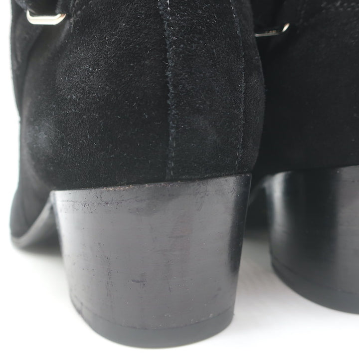Saint Laurent Blake Jodhpur Ankle Boots Black Suede Size 38