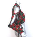 Alexander Wang Cold Shoulder Shirt Rose Print Silk Size Small Long Sleeve Top