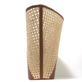 Cult Gaia Roksana Tote Natural Straw & Brown Leather Oversize Shoulder Bag