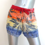 Minnie Rose Hoodie & Short Set Multi Palm Tree Print Cotton-Cashmere Size Small