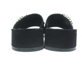Gucci Maxime Crystal Horsebit Slide Sandals Black Suede Size 38