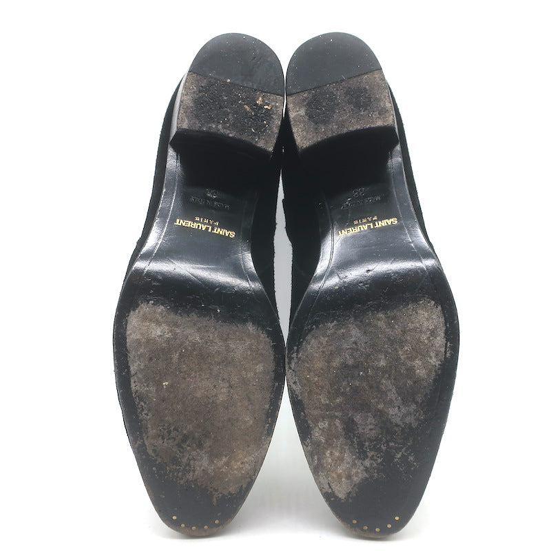 Saint Laurent Blake Jodhpur Ankle Boots Black Suede Size 38