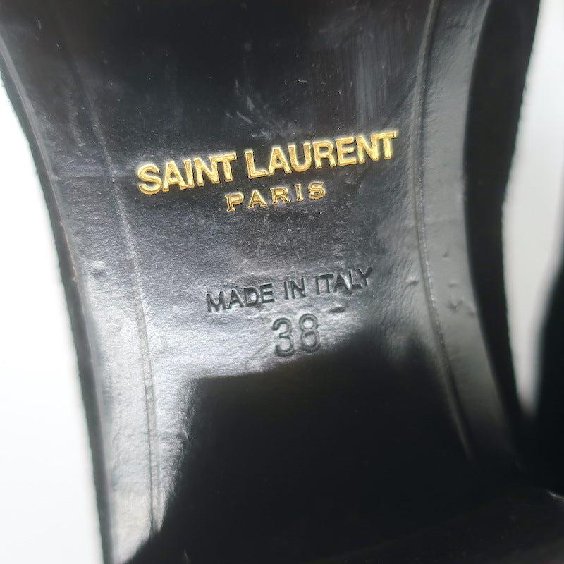 Saint Laurent Blake Jodhpur Ankle Boots Black Suede Size 38