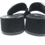Gucci Maxime Crystal Horsebit Slide Sandals Black Suede Size 38