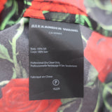 Alexander Wang Cold Shoulder Shirt Rose Print Silk Size Small Long Sleeve Top