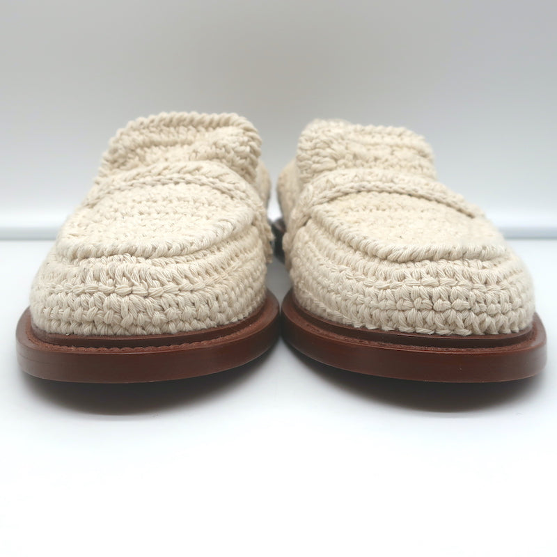 Chloe Kalya Crochet Loafers Ivory Size 38 Slip-On Flats NEW