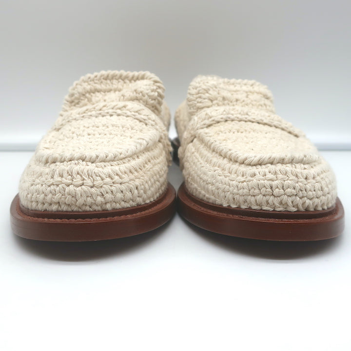 Chloe Kalya Crochet Loafers Ivory Size 38 Slip-On Flats NEW